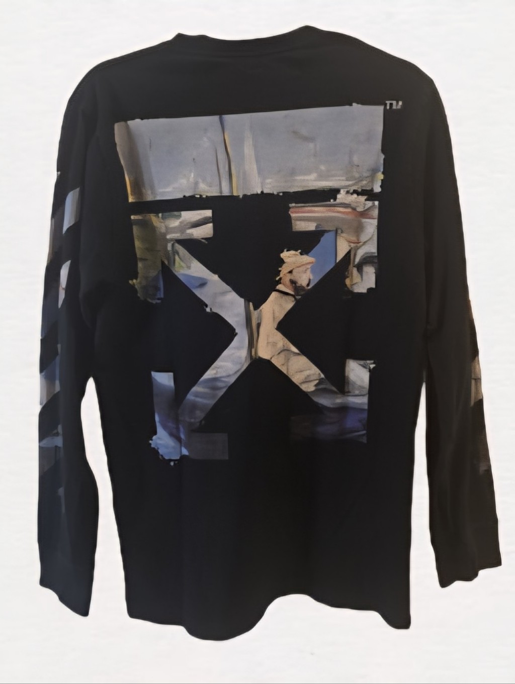 Black Long-Sleeve Graphic Sleeve Shirt